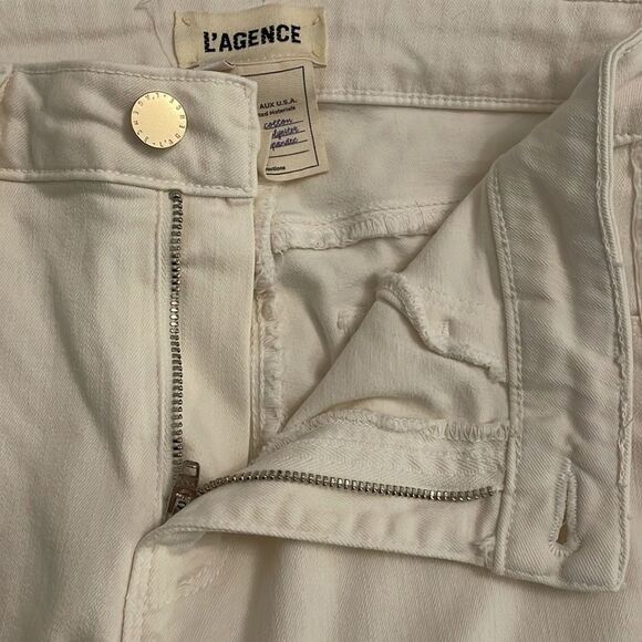 L'Agence Margot Jeans Womens 27 Vintage White High Rise Skinny Velvet Stripe - Picture 13 of 14